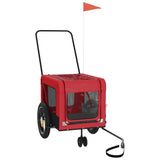 Vidaxl Dog Bike Trailer Oxford Tessuto e ferro rosso e nero