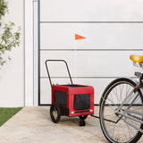 Vidaxl Dog Bike Trailer Oxford Fabric i żelaza czerwona i czarna