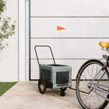 Vidaxl Dog Bike Trailer Oxford Tessuto e ferro grigio e nero