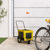 Vidaxl Dog Bike Trailer Oxford Tessuto e ferro giallo e nero