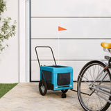 Vidaxl Dog Bike Trailer Oxford Tessuto e blu di ferro e nero