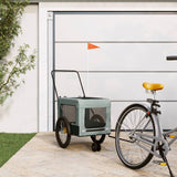 Vidaxl Dog Bike Trailer Oxford Tessuto e ferro grigio e nero