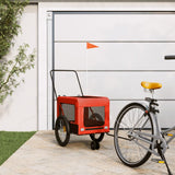 Vidaxl Dog Bike Trailer Oxford Stof og Iron Orange og Black