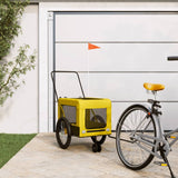 Vidaxl Dog Bike Trailer Oxford Tessuto e ferro giallo e nero