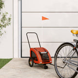 Vidaxl Dog Bike Trailer Oxford Fabric and Iron Orange and Grey