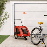 Vidaxl Dog bike trailer Oxford fabric and iron orange and gray