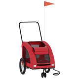 VidaXL Dog bike trailer Oxford fabric and iron red