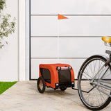 Vidaxl Dog Bike Trailer Oxford Fabric and Iron Orange and Black