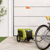 Vidaxl Dog Bike Trailer Oxford Tessuto e ferro verde e nero