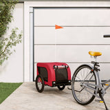 Vidaxl Dog Bike Trailer Oxford Tessuto e ferro rosso e nero