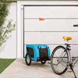 Vidaxl Dog bike trailer Oxford fabric and iron blue and black