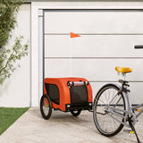 Vidaxl Remolque de bicicleta para perros Oxford Fabric y hierro naranja y negro