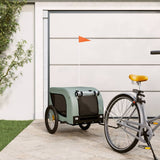 Vidaxl Dog Bike Trailer Oxford Tessuto e ferro grigio e nero