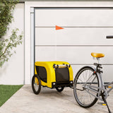 Vidaxl Dog Bike Trailer Oxford Tessuto e ferro giallo e nero