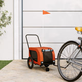 Vidaxl Dog bike trailer Oxford fabric and iron orange and black