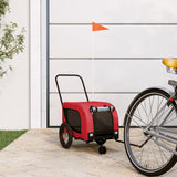 Vidaxl Dog Bike Trailer Oxford Tessuto e ferro rosso e nero