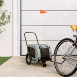 Vidaxl Dog Bike Trailer Oxford Tessuto e ferro grigio e nero