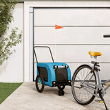 Vidaxl Dog bike trailer Oxford fabric and iron blue and black