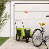 Vidaxl Dog Bike Trailer Oxford Tessuto e ferro verde e nero