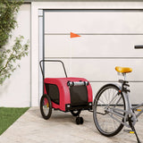 Vidaxl Dog Bike Trailer Oxford Fabric i żelaza czerwona i czarna