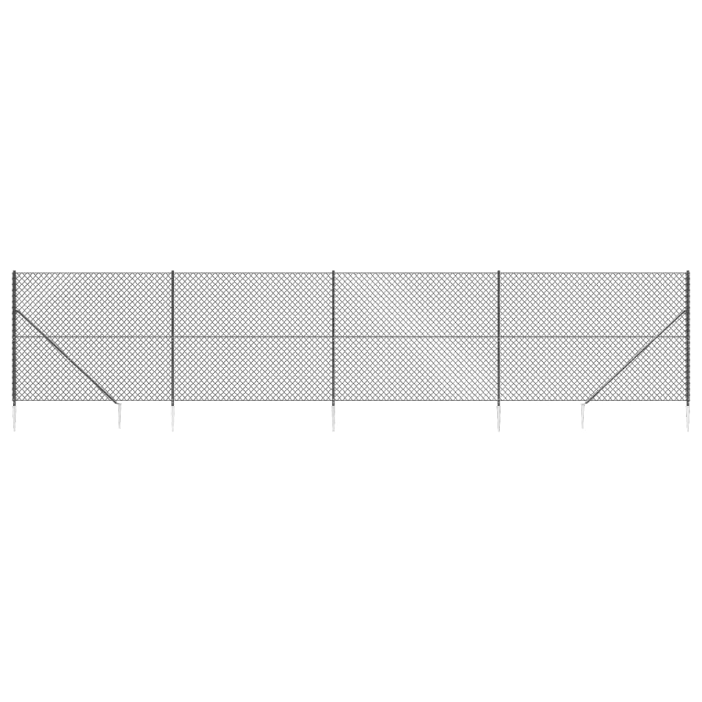 Vidaxl Mesh hegn med malede ankre 1,8x10 m antracit -farvet