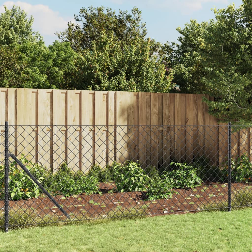 Fence a rete Vidaxl con ancore di terra 1.1x25 M antracite