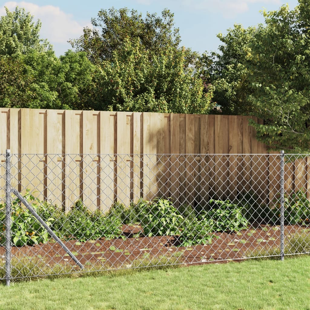 Vidaxl Mesh Fence 1x10 m de color plateado