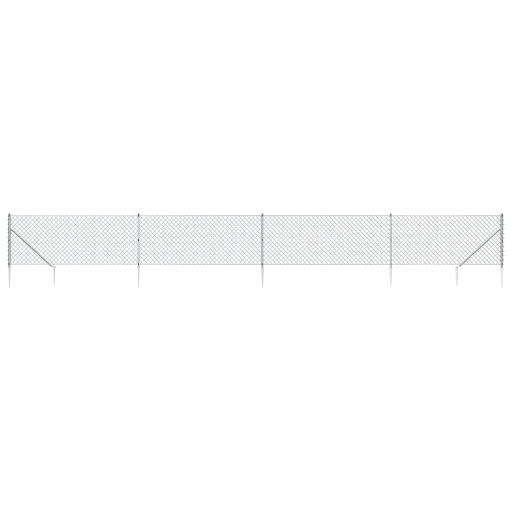 Fence a rete Vidaxl con ancore di terra 1x10 m di colore argento