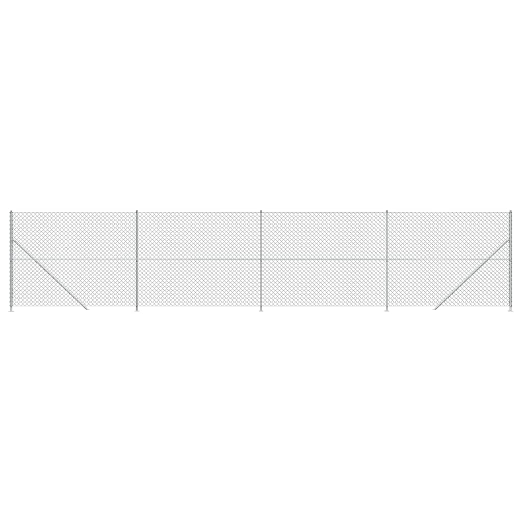 Fence a rete Vidaxl con flangia 1.8x10 m color argento