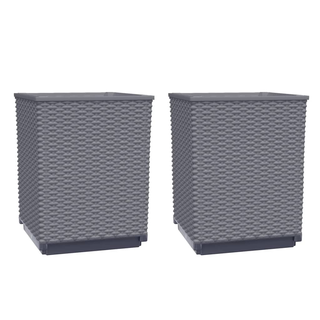 Vidaxl Planters 2 st 30x30x37 cm Polypropene dark gray