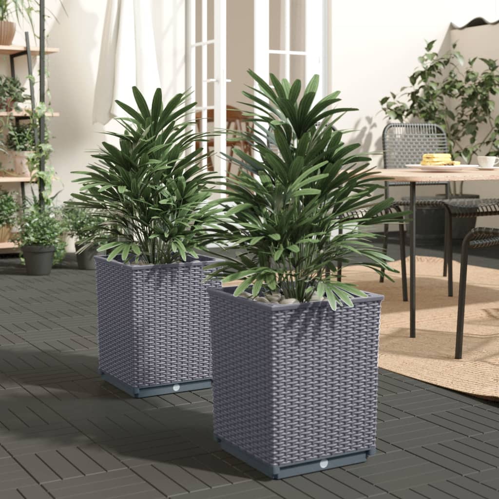 Vidaxl Planters 2 st 30x30x37 cm Polypropene dark gray