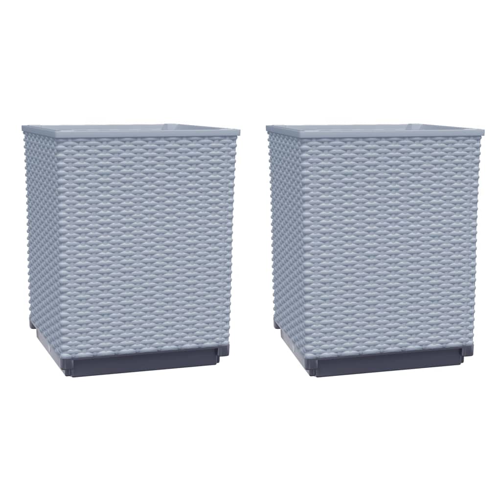 Vidaxl Fioters 2 St 30x30x37 cm Polypropene Grigio chiaro