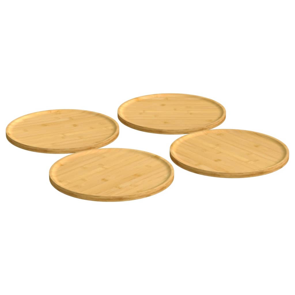 Vidaxl -Pizza -Platten 4 Stcs Ø32x1,5 cm Bambus