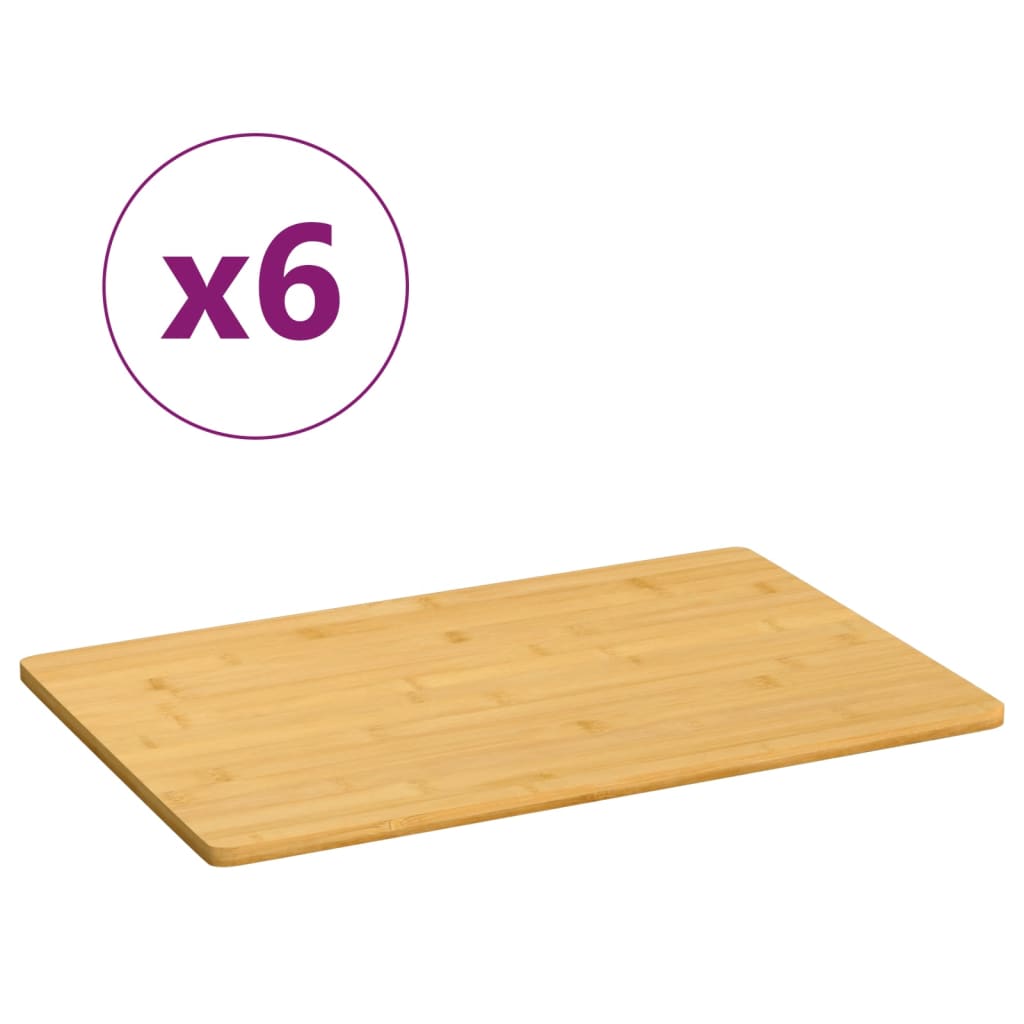 Piatti per la colazione Vidaxl 6 ST 35x23x0,8 cm Bamboo