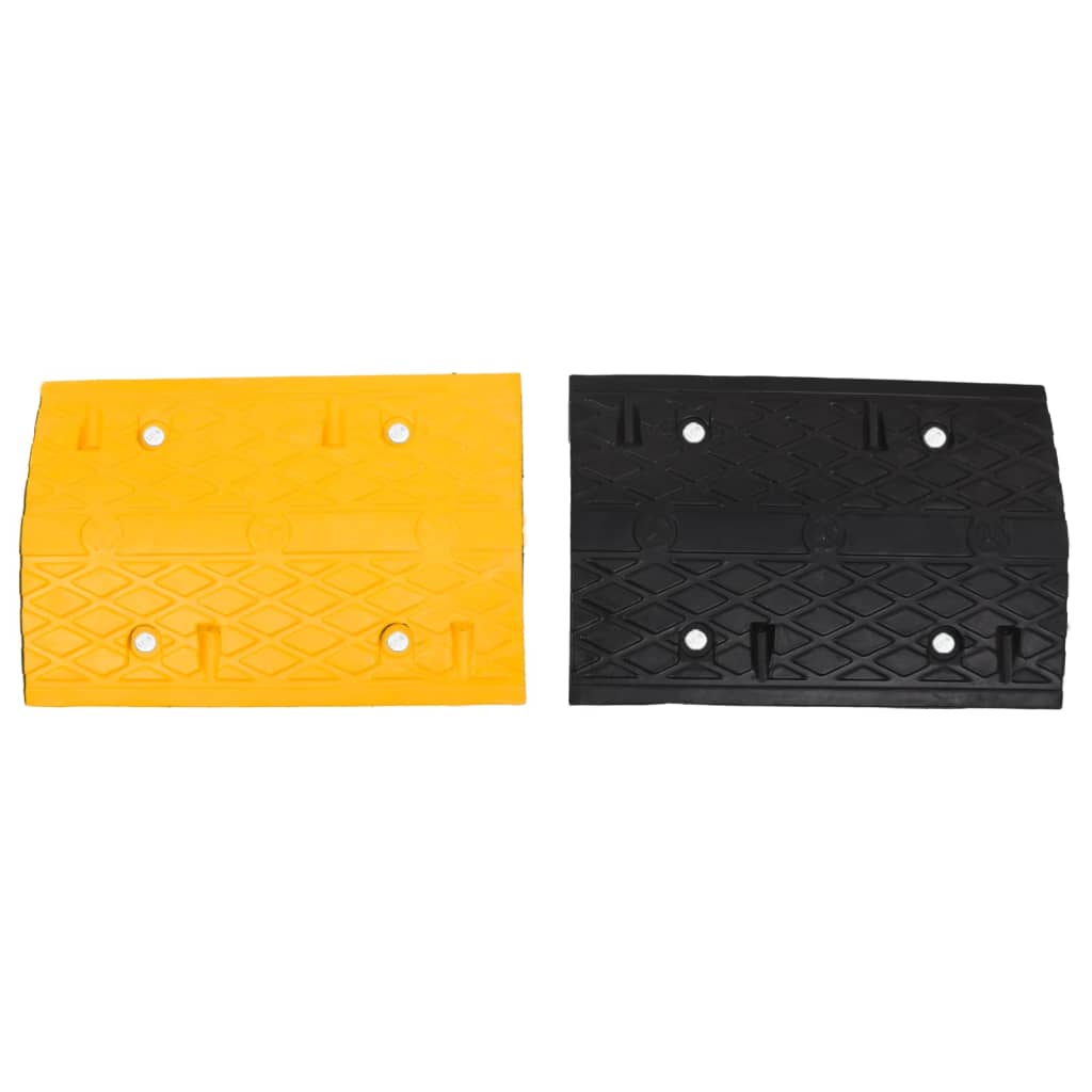 VidaXL Verkeersdrempels 2 st 97x32,5x4 cm rubber geel en zwart