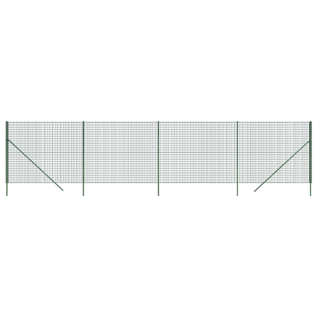 Vidaxl Mesh Mesh FET 2x10 M de acero galvanizado verde