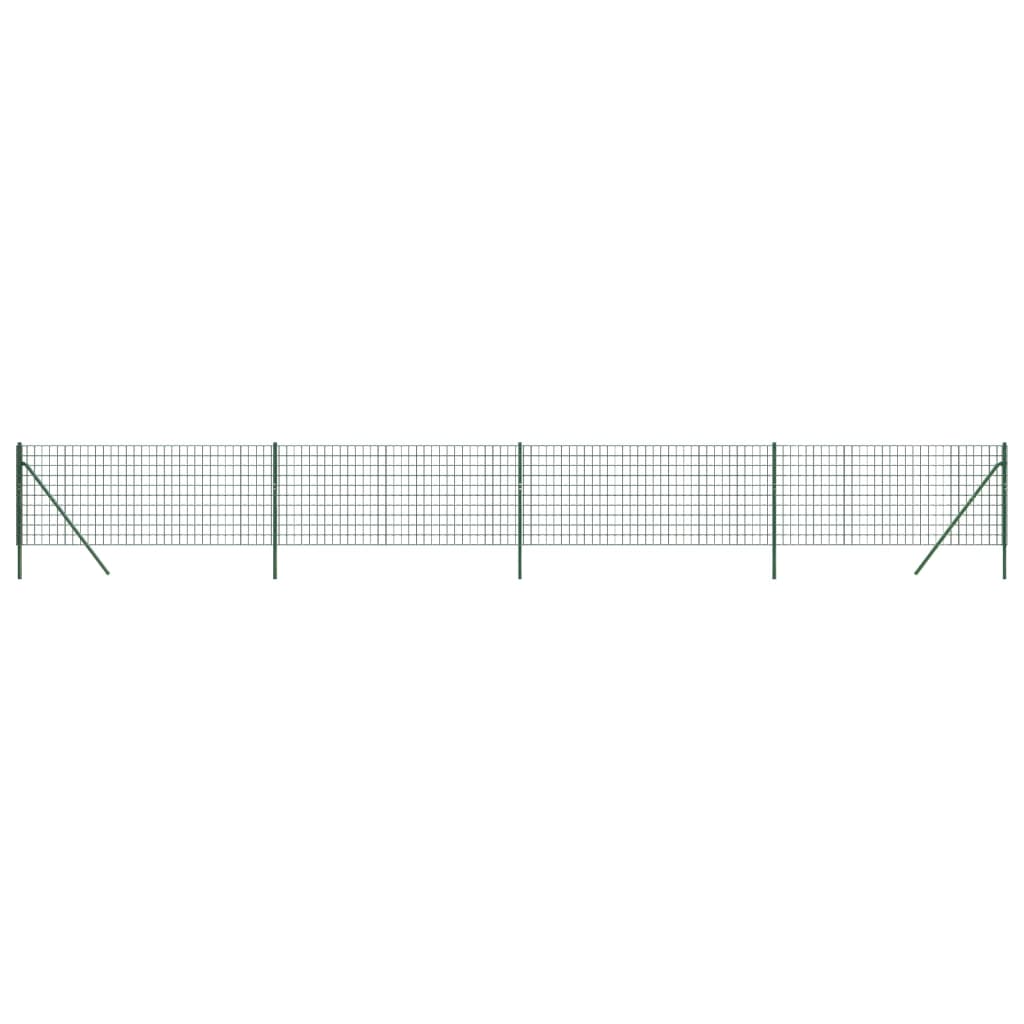 Vidaxl Fil Fet 1x10 m Galvanisé en acier vert