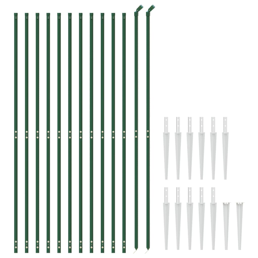 VidaXL Draadgaashek met grondankers 1,6x25 m groen