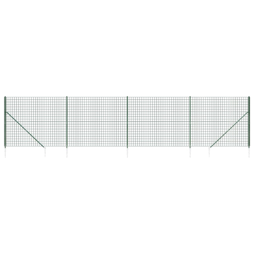 Vidaxl Wire Mesh Fet s pozemními kotvami 1,6x10 m zelená