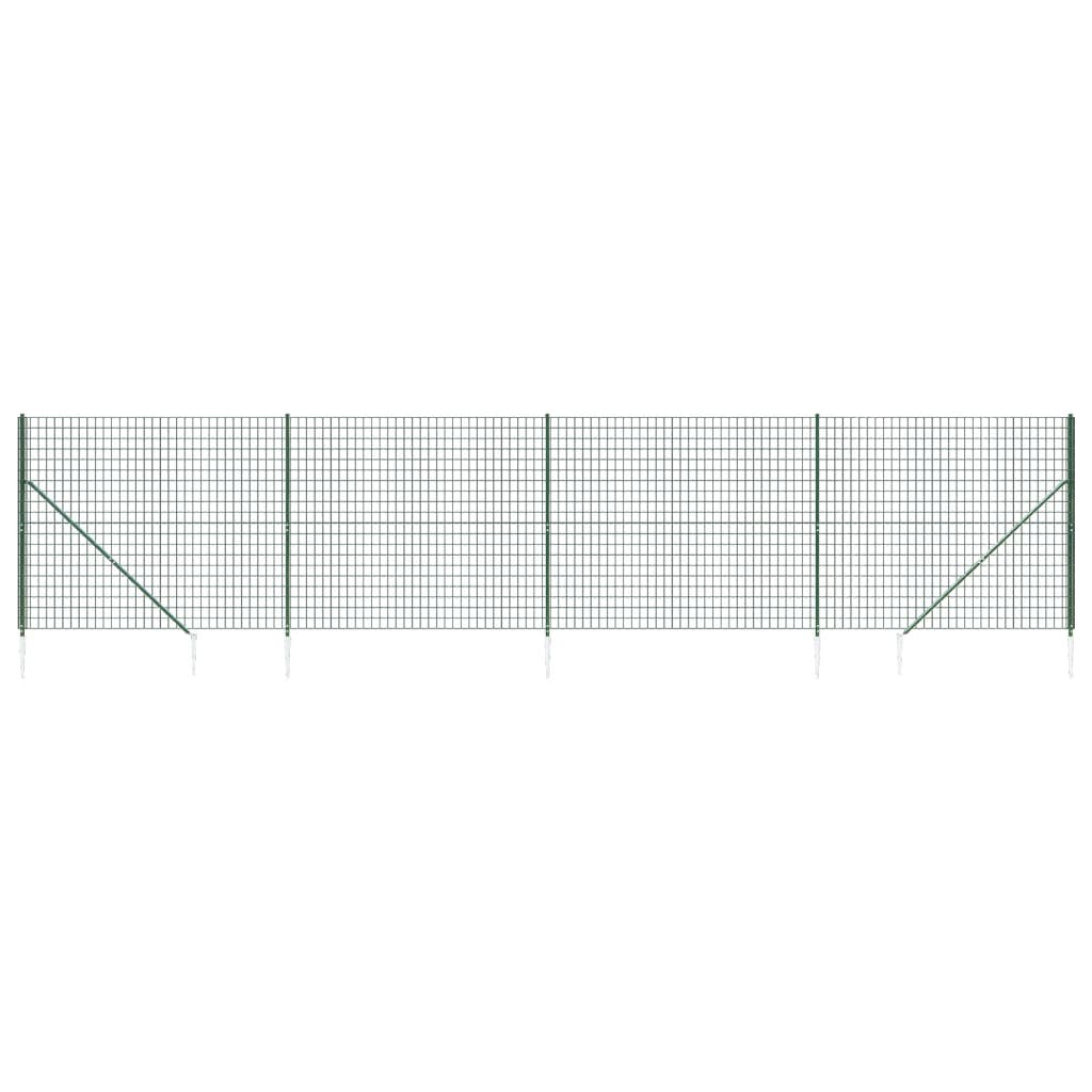 Vidaxl Wire Mesh Fet se zemními kotvami 1,8x10 m zelená