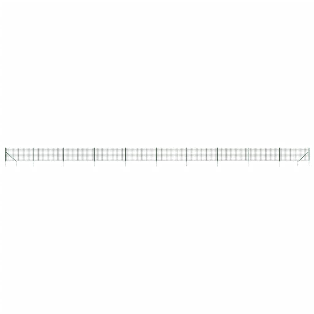 VidaXL Draadgaashek met grondankers 0,8x25 m groen