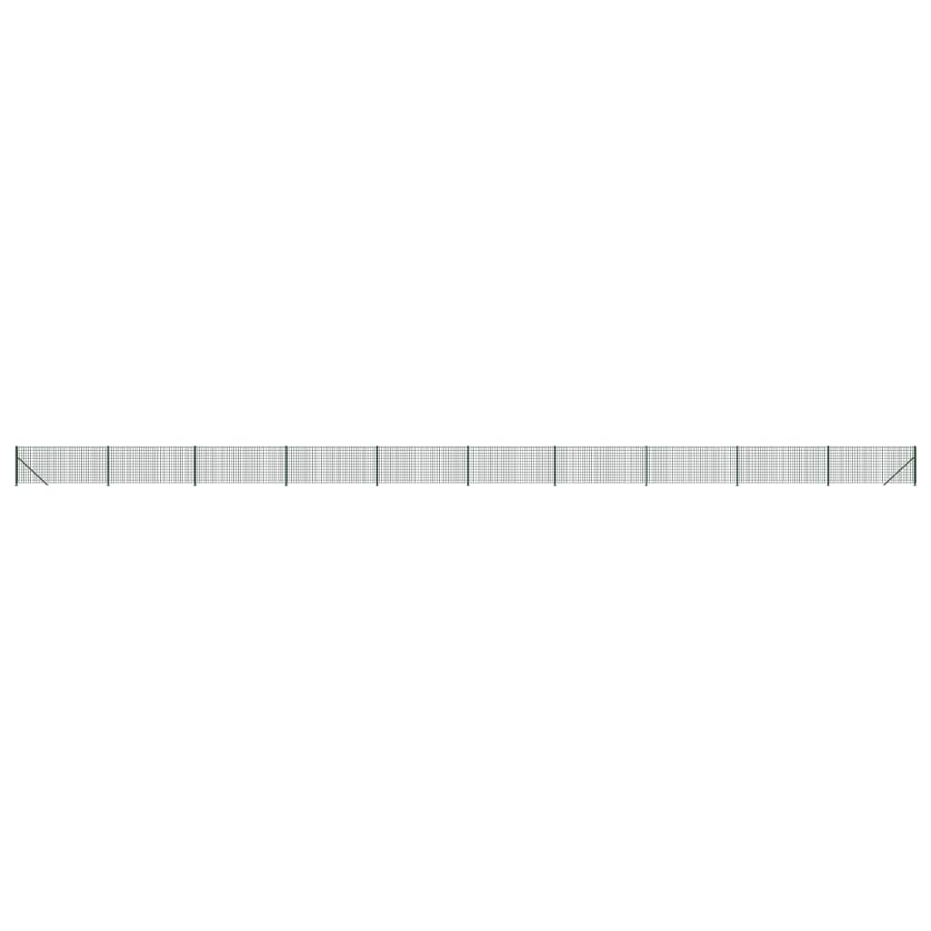 Vidaxl -Drahtgitterzaun mit Flansch 0,8 x 25 m grün