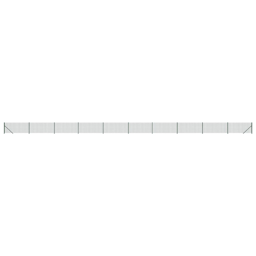 Vidaxl -Drahtgitterzaun mit Flansch 0,8 x 25 m grün