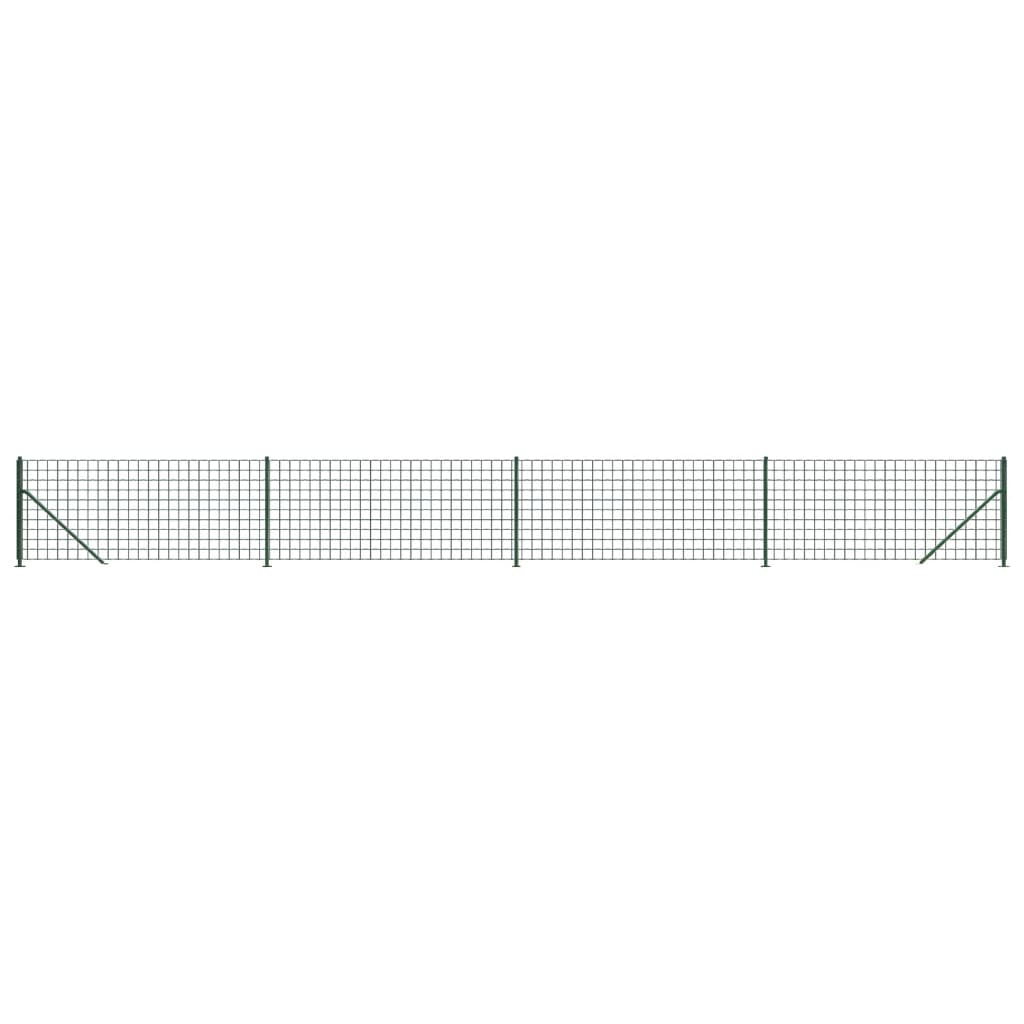 Vidaxl wire mesh fet with flange 0.8x10 m green