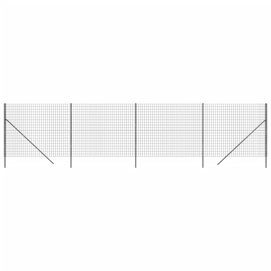 Vidaxl Drahtgitter FET 1,8 x 10 m verzinkter Stahl -Anthrazit -Verschärfen