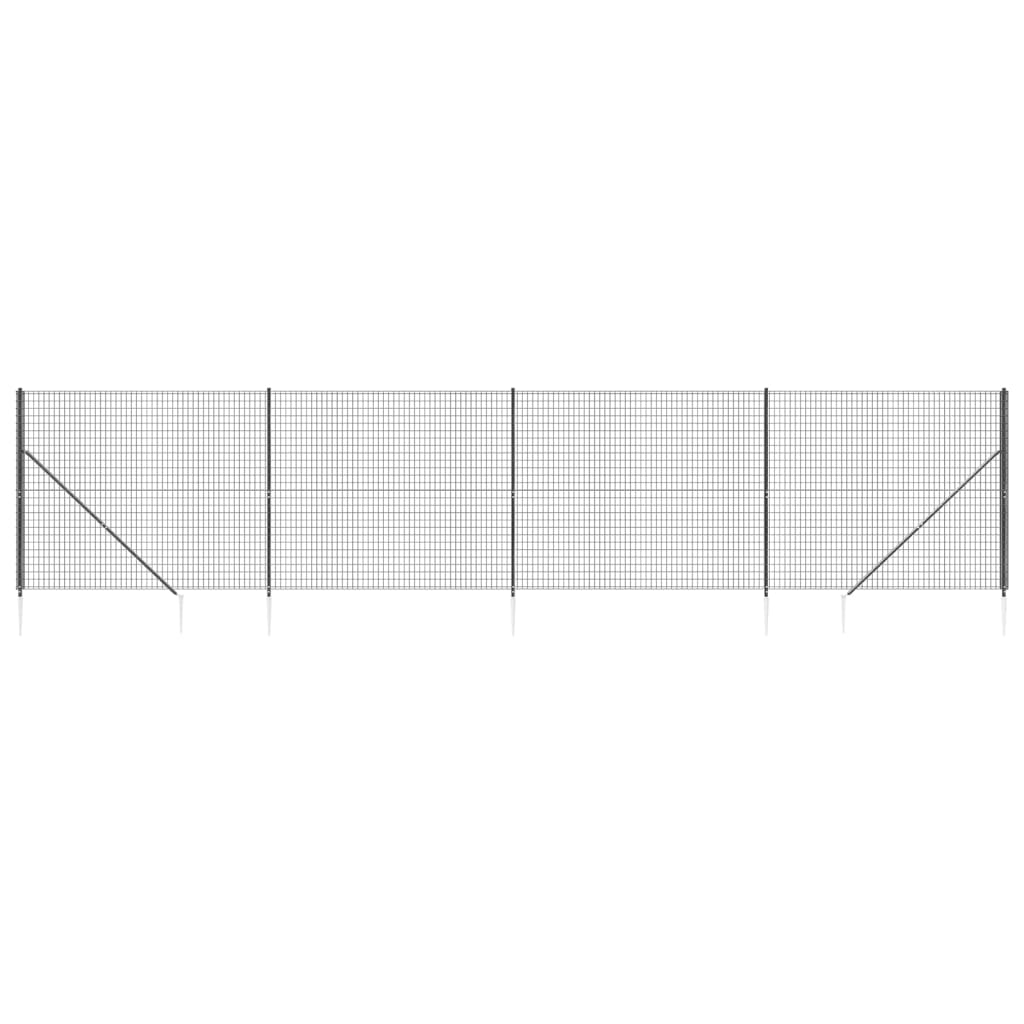 Vidaxl Wire Mesh Fet med malede ankre 2x10 m Anthracite -farvet