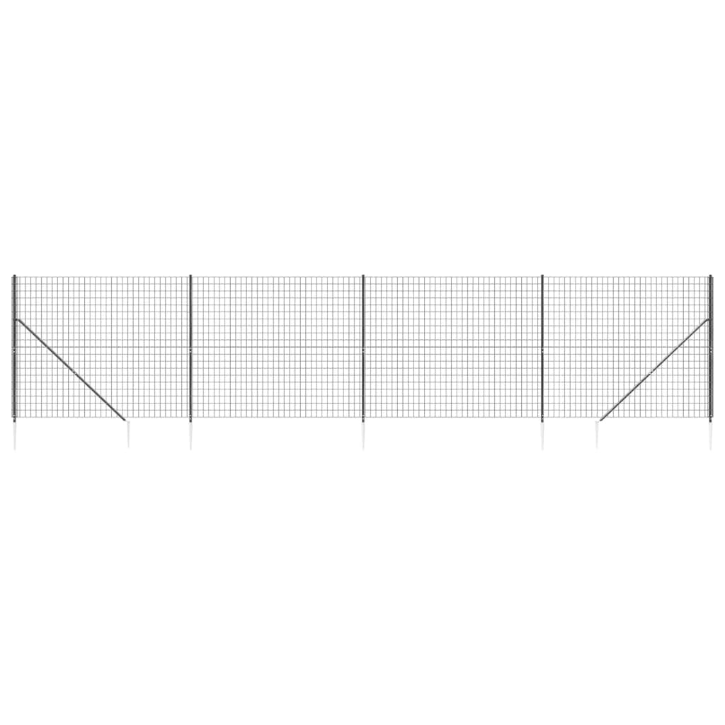 Vidaxl Wire Mesh FET med bakkeforankringer 1,4x10 m Antracitt -farget