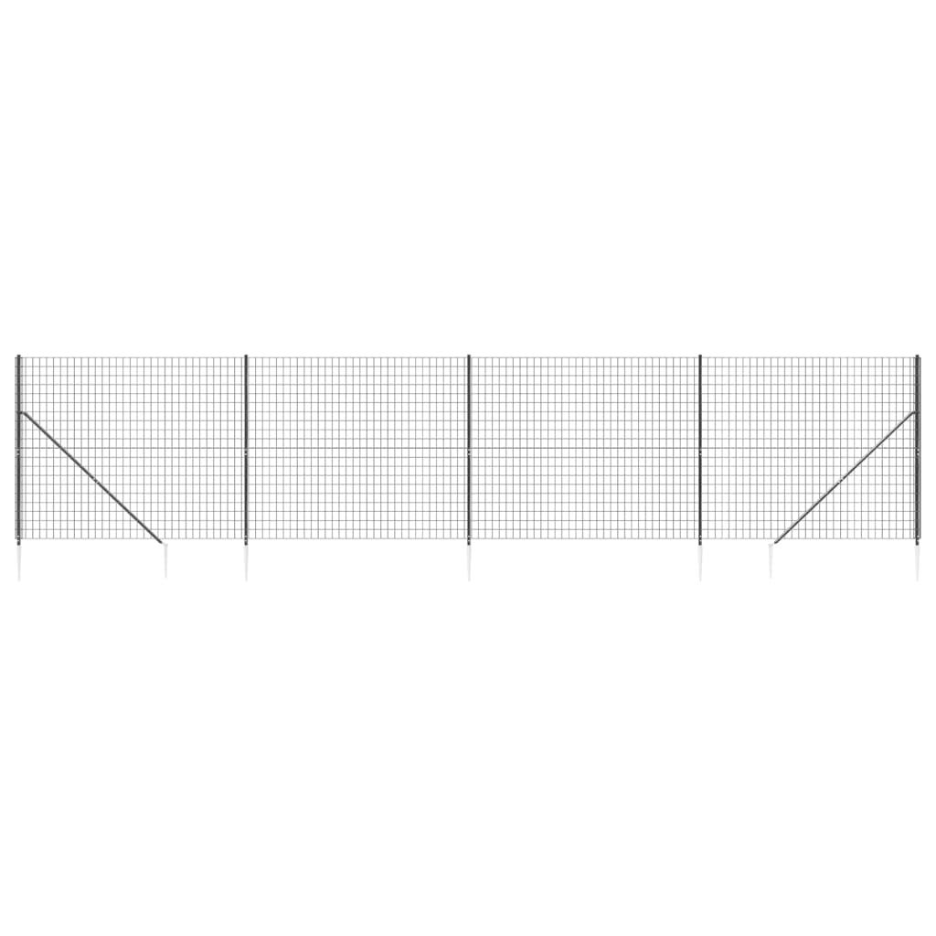 Vidaxl Wire mesh fet With ground anchors 2x10 m Anthracite -colored