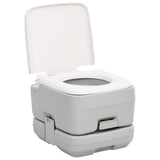 Vidaxl Camping Toilet Portable 10 + 10 L HDPE Gris et blanc