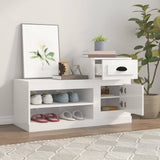 Vidaxl Cabinet da scarpe 100x42x60 cm Properpata in legno Bianco lucido